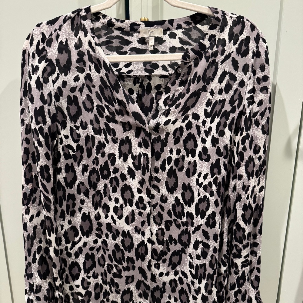 Joie Animal Print Silk Blouse
